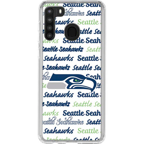 NFL Seattle Seahawks Print Galaxy A21 Clear Case