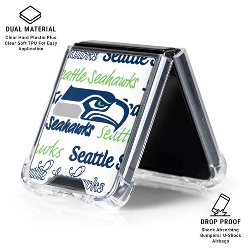 NFL Seattle Seahawks Print Galaxy Z Flip6 Clear Case
