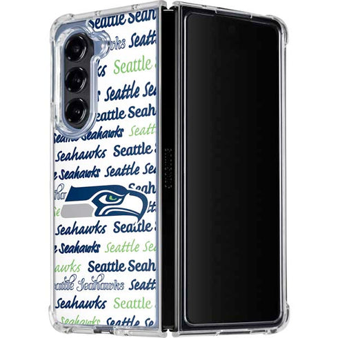 NFL Seattle Seahawks Print Galaxy Z Fold5 5G Clear Case