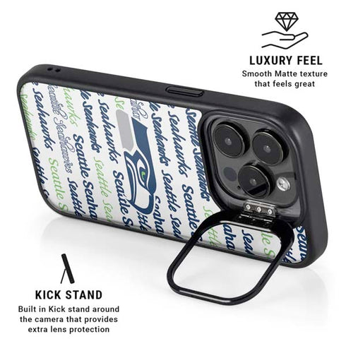 NFL Seattle Seahawks Print iPhone 14 Pro Max Kickstand Case
