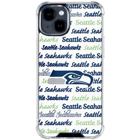 NFL Seattle Seahawks Print iPhone 15 Clear Case