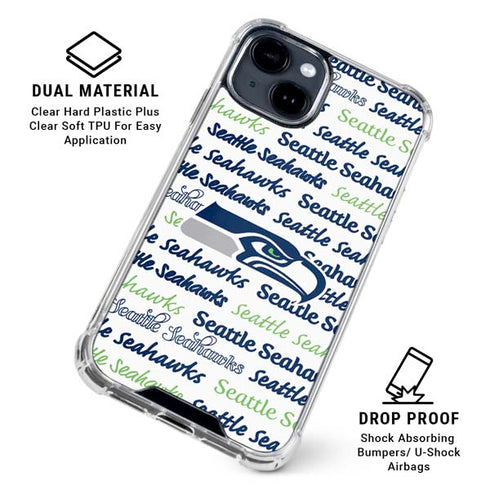 NFL Seattle Seahawks Print iPhone 15 Clear Case