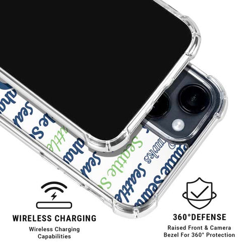 NFL Seattle Seahawks Print iPhone 15 Clear Case