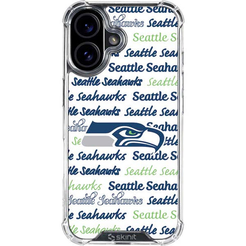 NFL Seattle Seahawks Print iPhone 16 Clear Case