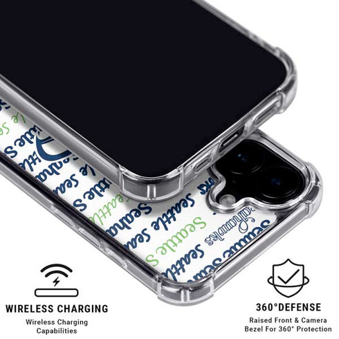 NFL Seattle Seahawks Print iPhone 16 Plus Clear Case