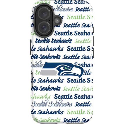 NFL Seattle Seahawks Print iPhone 16 Plus Impact Case