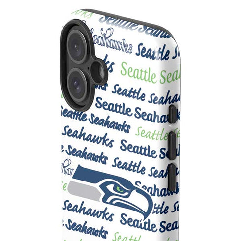 NFL Seattle Seahawks Print iPhone 16 Plus Impact Case