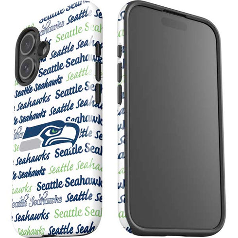 NFL Seattle Seahawks Print iPhone 16 Plus Impact Case