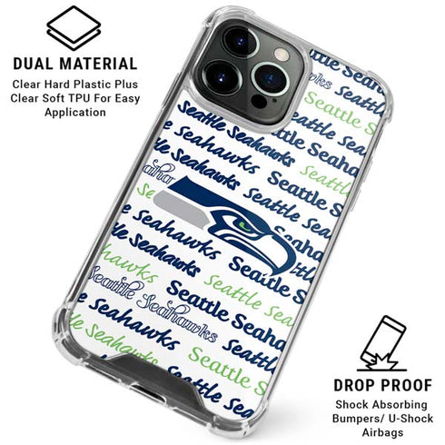 NFL Seattle Seahawks Print iPhone 16 Pro Clear Case