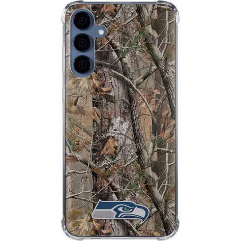 NFL Seattle Seahawks Realtree AP Camo Galaxy A55 5G Clear Case