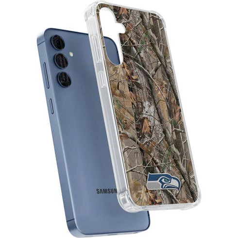 NFL Seattle Seahawks Realtree AP Camo Galaxy A55 5G Clear Case