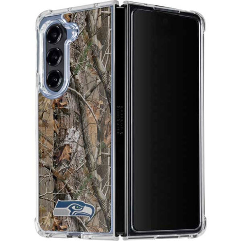 NFL Seattle Seahawks Realtree AP Camo Galaxy Z Fold5 5G Clear Case