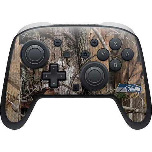 NFL Seattle Seahawks Realtree AP Camo Nintendo Switch 2 (2025) Pro Controller Skin