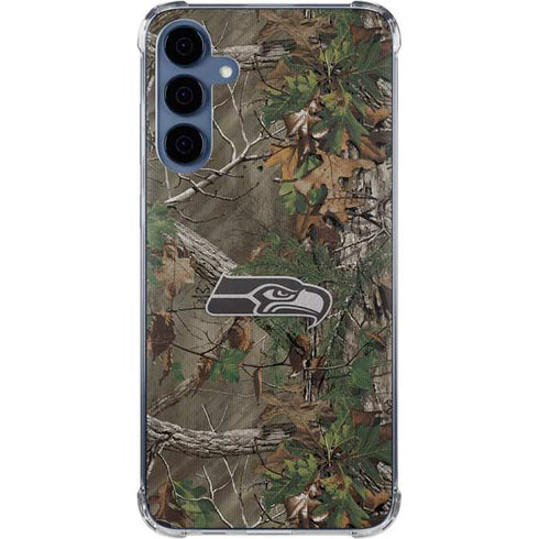 NFL Seattle Seahawks Realtree Xtra Green Camo Galaxy A55 5G Clear Case