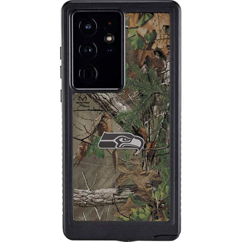 NFL Seattle Seahawks Realtree Xtra Green Camo Galaxy S24 Ultra Waterproof Case