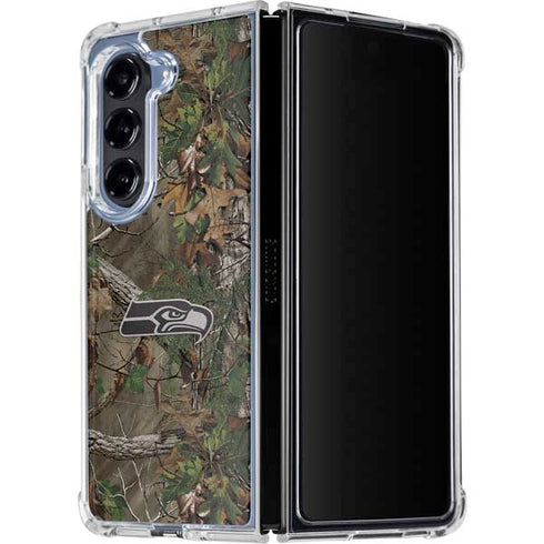 NFL Seattle Seahawks Realtree Xtra Green Camo Galaxy Z Fold5 5G Clear Case