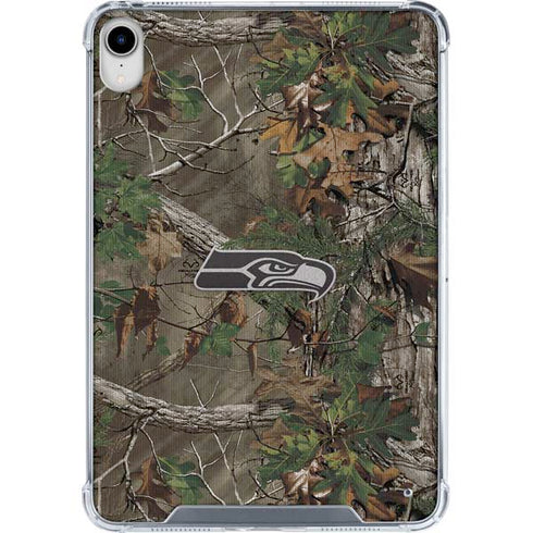 NFL Seattle Seahawks Realtree Xtra Green Camo iPad 11th Gen (2025) Clear Case
