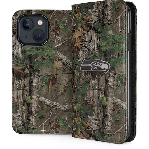 NFL Seattle Seahawks Realtree Xtra Green Camo iPhone 14 Folio Case