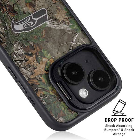 NFL Seattle Seahawks Realtree Xtra Green Camo iPhone 14 Kickstand Case