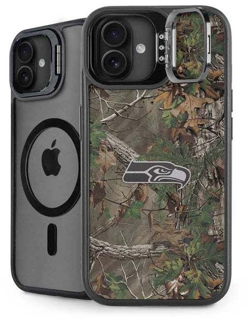 NFL Seattle Seahawks Realtree Xtra Green Camo iPhone 16 Plus Kickstand Case
