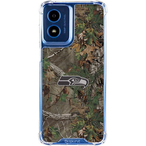 NFL Seattle Seahawks Realtree Xtra Green Camo Moto G 5G (2024) Clear Case