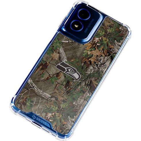 NFL Seattle Seahawks Realtree Xtra Green Camo Moto G 5G (2024) Clear Case
