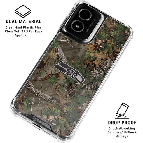 NFL Seattle Seahawks Realtree Xtra Green Camo Moto G Power 5G (2024) Clear Case