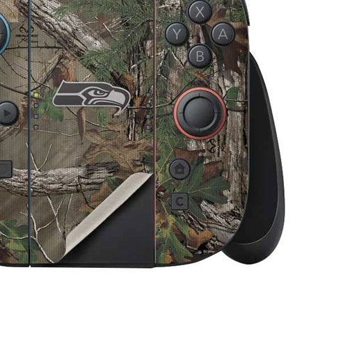 NFL Seattle Seahawks Realtree Xtra Green Camo Nintendo Switch 2 (2025) Joy-Con Controller Skin