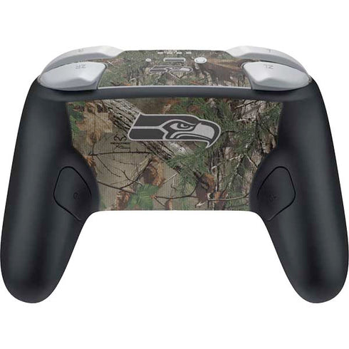 NFL Seattle Seahawks Realtree Xtra Green Camo Nintendo Switch 2 (2025) Pro Controller Skin