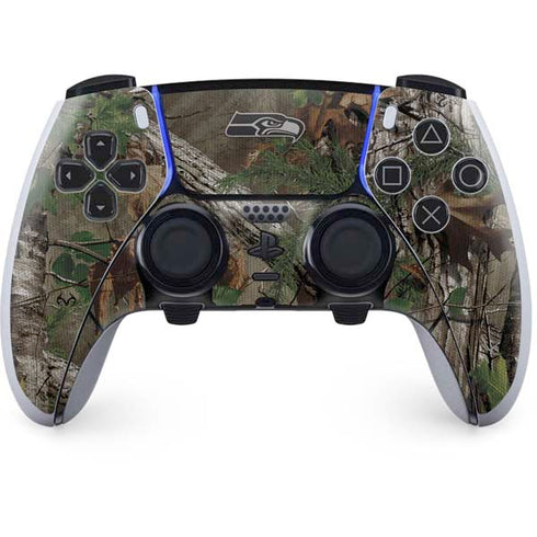 NFL Seattle Seahawks Realtree Xtra Green Camo PS5 DualSense Edge Pro Controller Skin