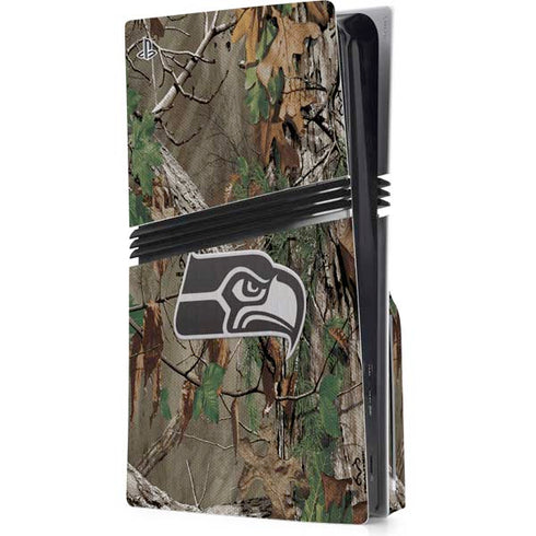 NFL Seattle Seahawks Realtree Xtra Green Camo PS5 Pro Disk Console Skin