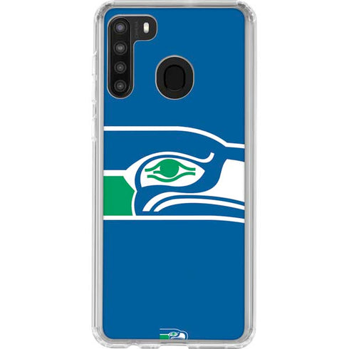 NFL Seattle Seahawks Retro Logo Galaxy A21 Clear Case