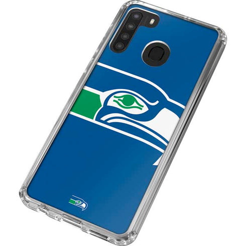 NFL Seattle Seahawks Retro Logo Galaxy A21 Clear Case