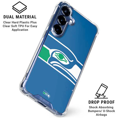 NFL Seattle Seahawks Retro Logo Galaxy S25 Plus Clear Case
