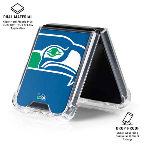 NFL Seattle Seahawks Retro Logo Galaxy Z Flip6 Clear Case