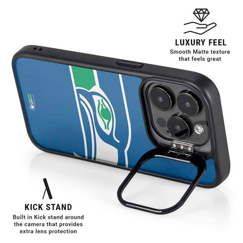 NFL Seattle Seahawks Retro Logo iPhone 14 Pro Max Kickstand Case