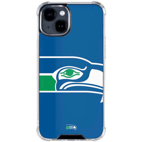 NFL Seattle Seahawks Retro Logo iPhone 15 Clear Case