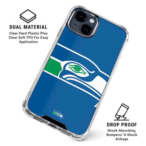 NFL Seattle Seahawks Retro Logo iPhone 15 Clear Case