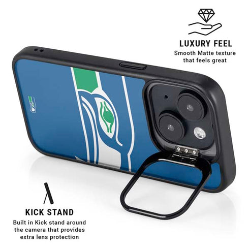 NFL Seattle Seahawks Retro Logo iPhone 15 Kickstand Case