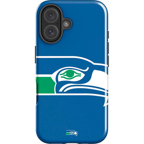 NFL Seattle Seahawks Retro Logo iPhone 16 Plus Impact Case