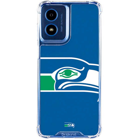 NFL Seattle Seahawks Retro Logo Moto G Play 4G (2024) Clear Case