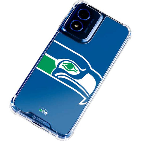 NFL Seattle Seahawks Retro Logo Moto G Play 4G (2024) Clear Case