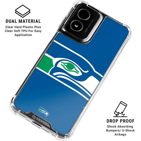 NFL Seattle Seahawks Retro Logo Moto G Power 5G (2024) Clear Case