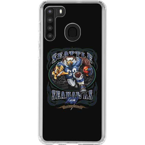 Liquid Blue NFL Seattle Seahawks Running Back Galaxy A21 Clear Case
