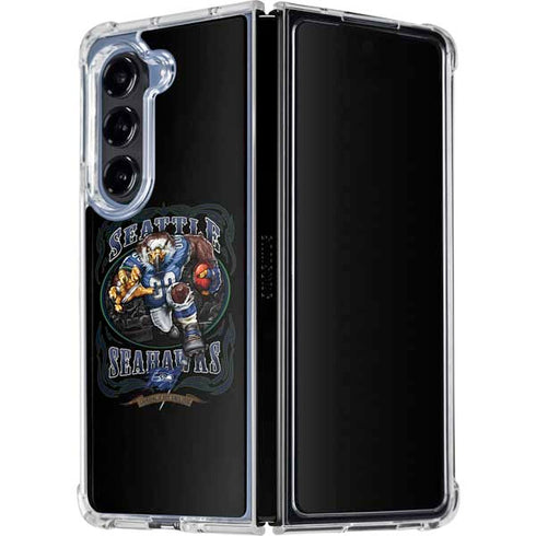 Liquid Blue NFL Seattle Seahawks Running Back Galaxy Z Fold5 5G Clear Case