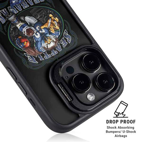 Liquid Blue NFL Seattle Seahawks Running Back iPhone 15 Pro Kickstand Case