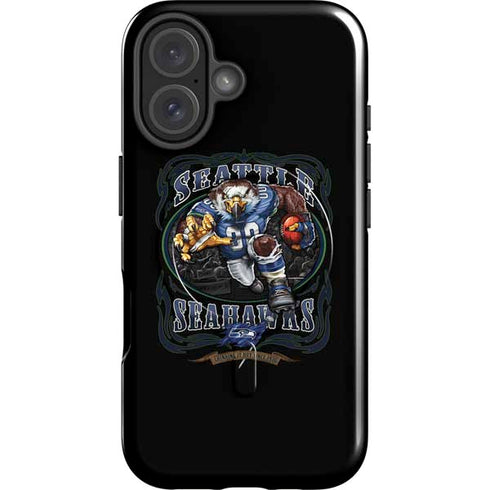 Liquid Blue NFL Seattle Seahawks Running Back iPhone 16 Magsafe Impact Case