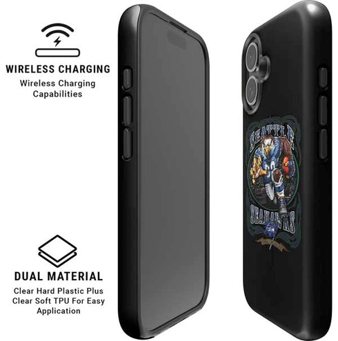 Liquid Blue NFL Seattle Seahawks Running Back iPhone 16 Plus Magsafe Impact Case