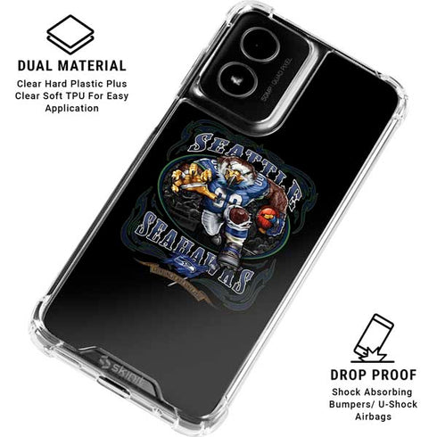 Liquid Blue NFL Seattle Seahawks Running Back Moto G Power 5G (2024) Clear Case