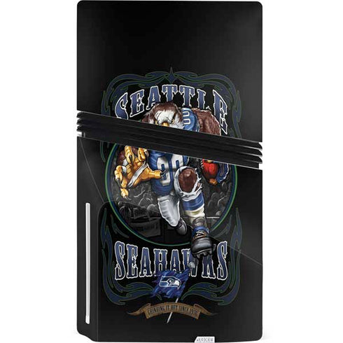 Liquid Blue NFL Seattle Seahawks Running Back PS5 Pro Disk Console Skin